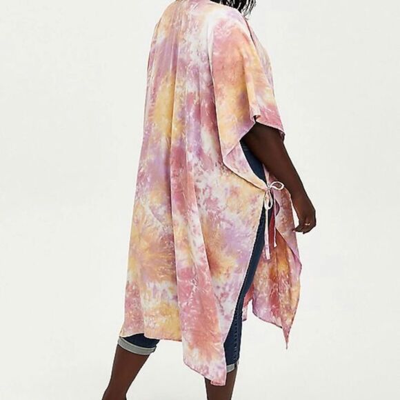 Torrid Tie-Dye Duster Kimono, Size 1 (1X 14-16) - Picture 3 of 8